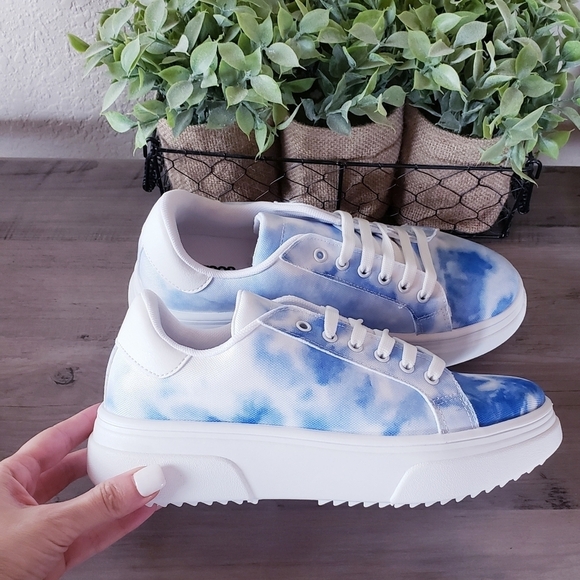 ASOS Shoes - ASOS Design Dua Tie Dye Trainers Blue Sneakers Womens NEW